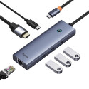 Hub Usb UltraJoy 5in1 5-Portas (1xHdmi 4K@30Hz + 4xUsb 3.0) Cinza